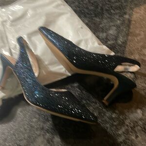 Blue sparkle shoes, wore part of wedding night for my son